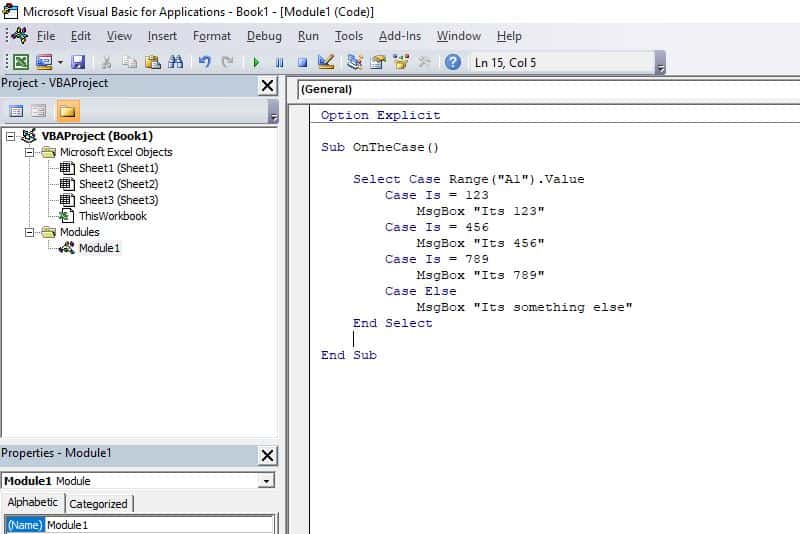 Excel VBA programming concepts - Select Case