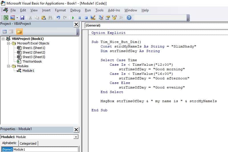 Excel VBA programming concepts - Declaring Variables