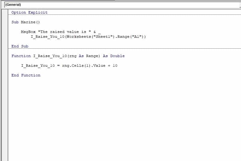 Excel VBA programming concepts - Functions