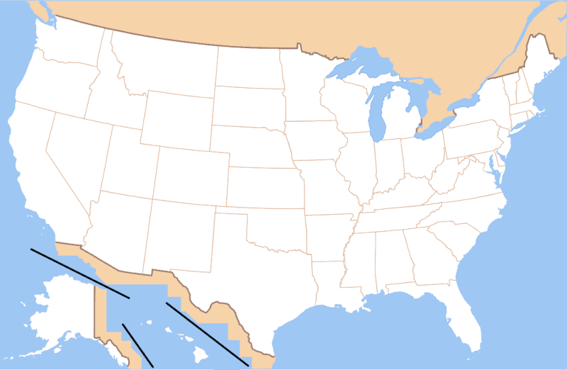 quickly learn 50 us states and capitals - us map without state labels