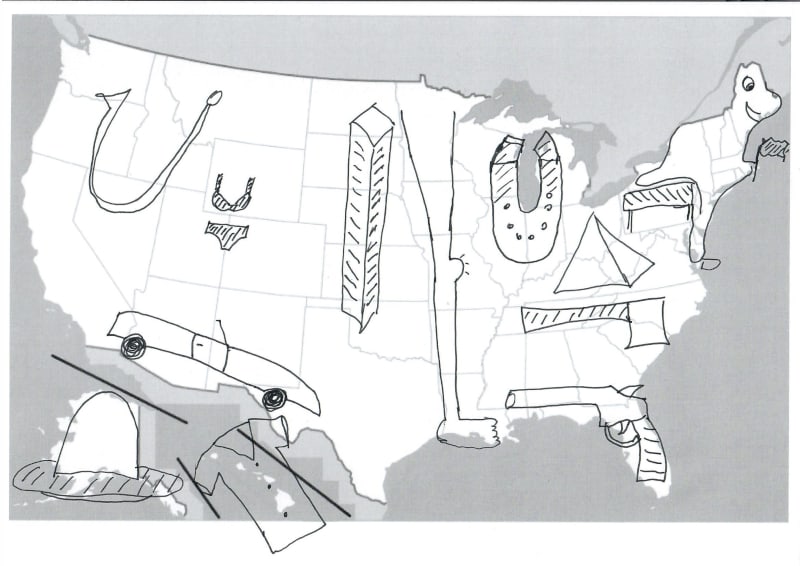 quickly learn 50 us states and capitals - us map drawn images